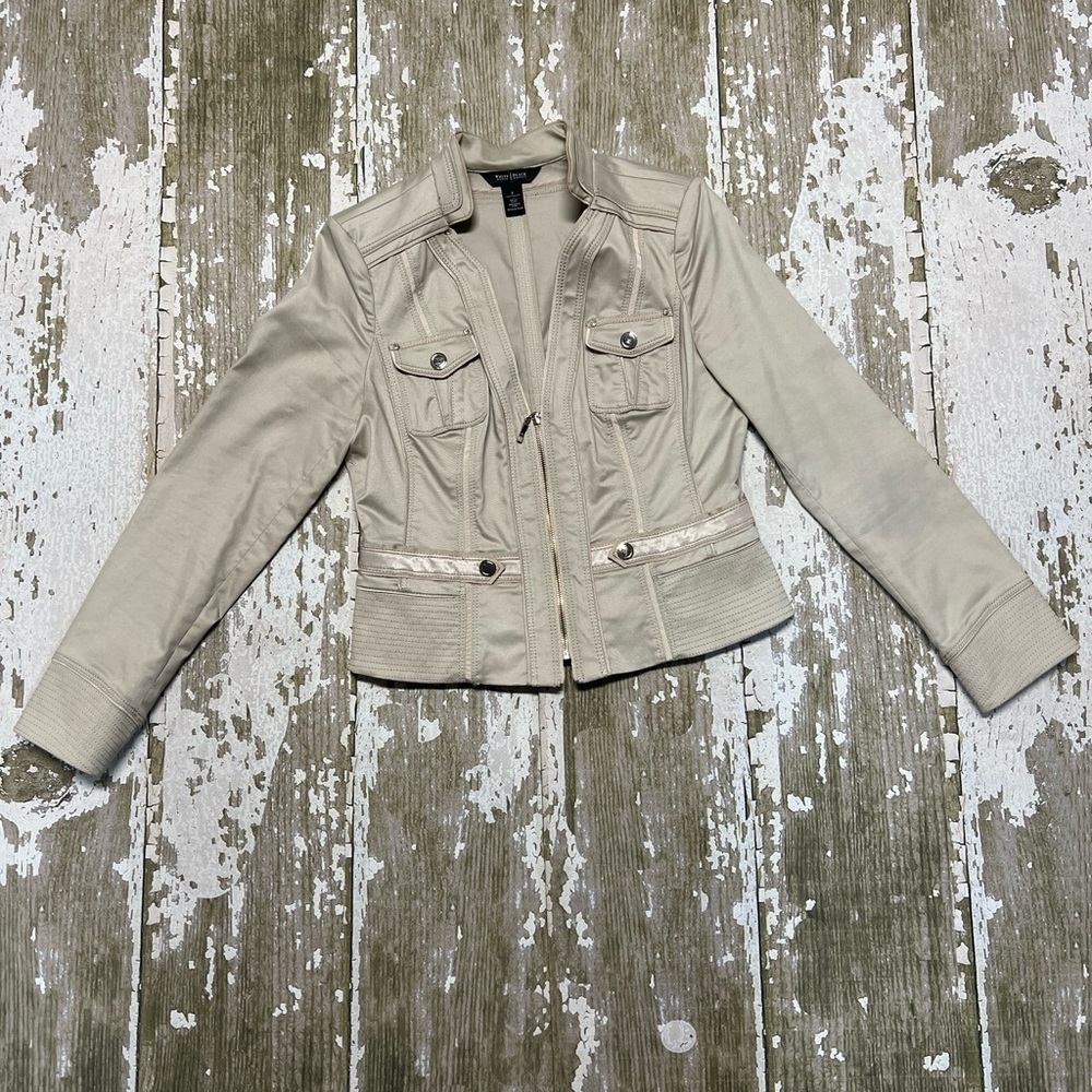 WHBM Moto Taupe Blazer with beautiful details